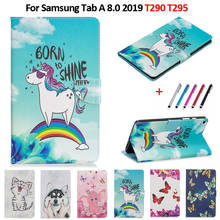 Tablet Case For Galaxy Tab A 8.0 2019 Case Kawaii Unicorn Cat Puppy Leather Cover For Samsung Galaxy Tab A 8.0 2019 T290 T295 2024 - buy cheap