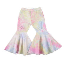 Pantalones acampanados para niño y niña de 2 a 6 años, pantalón elegante con estampado de Tie-Dye 2024 - compra barato