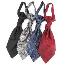 Mans Wedding Cravat Pre-tied Ascot Tie for Men Satin Casual Paisley Stripe Ascots Necktie Formal Suit Vest Tie Hong Kong knot 2024 - buy cheap