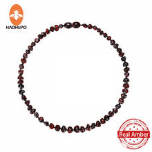 HAOHUPO Top Hot Quality Honey Classic Natural Stone Fashion Amber Necklace Girls Women Necklace Handmade Baby Necklace Child 2024 - buy cheap