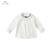 Dbm16938 camiseta colorida infantil, camiseta de manga curta com laço bonito de primavera para meninas 2024 - compre barato