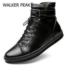 Big Size 38-48 Mens Casual Shoes Genuine Leather High Top Winter Shoes Lace Up Ankle Boots Winter Shoes for Men Warm Footwear 2024 - buy cheap