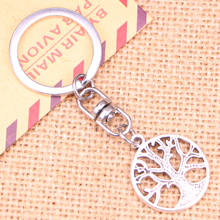 New Fashion Keychain 23 mm peace tree Pendants DIY Men Jewelry Car Key Chain Ring Holder Souvenir For Gift 2024 - buy cheap