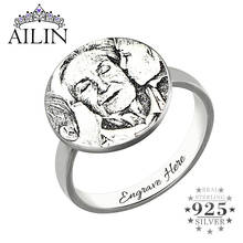 AILIN Silver 925 Custom Women Ring Personalized Photo Inside Engraved Signet Rings Family Jewelry Gifts For Mother Grandma lover 2024 - buy cheap