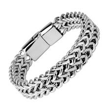 Pulseira masculina de metal trançado de alta qualidade bracelete hip hop festa rock joia 2024 - compre barato