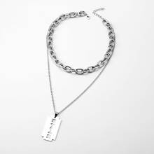 Punk HipHop Metal Link Chain Choker Necklaces Razor Blade Pendant Necklaces For Women Jewelry 2024 - buy cheap