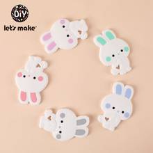 Let's Make 10pcs Silicone Teethers Rabbit Baby Care Cartoon DIY Cute Teething Toys Bpa Free Silicone Silicone Baby Teether 2024 - buy cheap