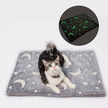 Reflexivo bonito gato cama esteiras cobertor do animal de estimação quente camas de dormir capa esteira para cães gatos suprimentos imprimir macio flanela velo quente brilho 2024 - compre barato