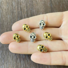 Junkang 15 pçs liga halloween crânio perfurado conectores contas jóias fazendo diy artesanal pulseira colar material acessório 2024 - compre barato