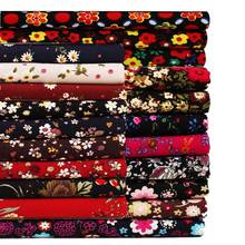 Tecido de veludo fino 21w 100% algodão, preto, vermelho, marrom, rosa, pequeno, branco, flor floral para camisa diy, artesanato, decoração de casa 2024 - compre barato