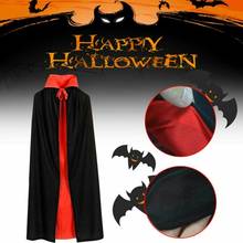 Унисекс для взрослых мужчин женщин с капюшоном плащ Длинный плащ черный Хэллоуин Дети маскарадный костюм 2024 - купить недорого