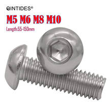 20/100Pcs Length 55-15 M5 M6 M8 M10 Hexagon Socket Button Head Screws 304 Stainless Steel Round Head Mushroom Head Hex Screws 2024 - buy cheap