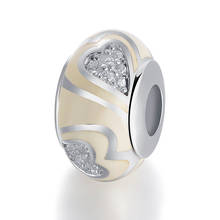GW-abalorio esmaltado con corazón para pulseras de serpiente, joyería de plata 925, cuentas europeas Diy, marca Amld010 2024 - compra barato