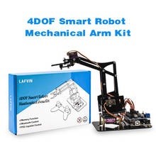 LAFVIN 4DOF Acrylic Toys Robot Mechanical Arm Claw Kit for Arduino for R3 DIY Robot Kit with cd, voltage regulator 2024 - buy cheap