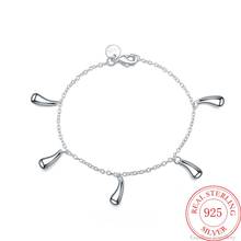 Pulseiras com pingente de prata esterlina 925, pulseiras com corrente, acessórios de joias para mulheres, presentes 2024 - compre barato