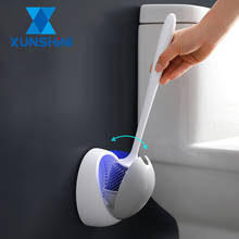 XUNSHINI-cepillo de silicona TPE para inodoro, accesorios para WC, escurrible, herramienta de limpieza montada en la pared, juego de accesorios de baño 2024 - compra barato