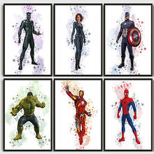 Marvel Super Hero Watercolor Canvas Painting Wall Art Guardians of The Galaxy Poster and Print Picture for Home Decoration 2024 - buy cheap