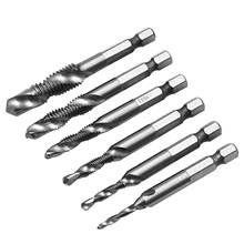 6Pcs 1/4'' Hex M3-M10 High Speed Steel Thread Spiral Screw Drill Bits Tap Metric Composite Taps for Screw Machine 2024 - buy cheap