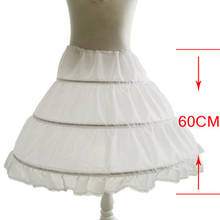 3 Hoops White A-Line Flower Girl Dress Petticoat 2018 Top Quality Child Underskirt For   Dresses Length 53 CM 2024 - buy cheap