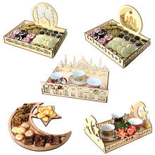 Decoración de comida Eid Mubarak, soporte de madera colgante artesanal Eid Ramadán Kareem, regalos de fiesta Eid Al Adha Islam musulmán, suministros de decoración para fiesta 2024 - compra barato