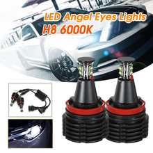 2X 80W H8 LED Angel Eyes Headlights Halo Bright Fog Light Bulbs White For BMW E90 E92 E82 E60 E70 E71 X5 X6 E89 2024 - buy cheap