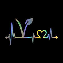 20.3x10.2cm Car Sticker Vinyl Vegan Vegetarian Heartbeat Lifeline Vinyl Sticker on Car Accessories Decal Sticker Car Styling 2024 - buy cheap