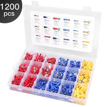 1200Pcs Assorted Insulated Spade Crimp Terminal Butt Electrical Wire Cold-Pressure Terminal Set Red Blue Yellow with Box 2024 - buy cheap