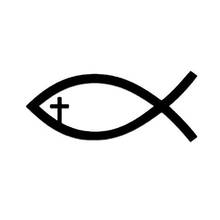 Переводные картинки с изображением Иисуса христианской рыбы, наклейка на машину, мотоцикл, водонепроницаемые, наклейки на ветровое стекло, ПВХ, 10X4 см 2024 - купить недорого