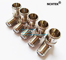 NCHTEK Copper F Push-On 90 Degree Right Angled Male to Female Connector Adapter Coax RG6 RG59/Free Shipping/5PCS 2024 - buy cheap
