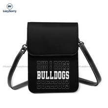 English Bulldog Shoulder Bag Vintage Leather Business Mobile Phone Bag Student Gifts Bags 2024 - buy cheap