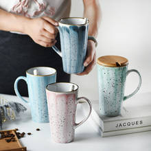 Tazas de cerámica de 520ML con cuchara, tazas de café, taza de viaje, taza de café, té, taza de cereales, taza de agua G042 2024 - compra barato