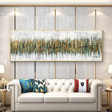 Abstract Green With Gold Paintings 100% Hand Painted Oil Paintings on Canvas Handmade Lanscape Modern Wall Art For Home Decor 2024 - buy cheap