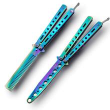 Outdoor Training Practice Butterfly Knife No Edge Stainless Steel CS GO Game Cosplay Folding Dull Butterfly Comb Colorful Tool 2024 - buy cheap