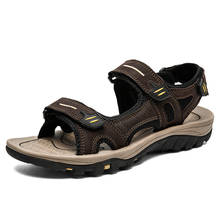Jumpmore Cow Leather Outdoor Beach Shoes Men's Sandals Casual Flats Shoes Men  Size 38-48 2024 - buy cheap