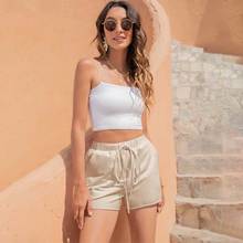 2021 Summer Plus Size Solid Color Pocket Sport Shorts Women Casual Loose High Waist Drawstring Female Sexy Fitness Short Pants 2024 - buy cheap