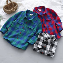 New Arrival Children Shirts Casual Plaid Full Sleeved Boy's Shirts Kids Wear Clothes Spring Autumn Baby Girl Blouse Tops Gifts 2024 - buy cheap