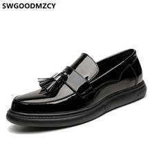 Loafers Men Wedding Dress Shoes Patent Leather Coiffeur Italian Shoes Men Office Classic Shoes Men Formal Sepatu Slip On Pria 2024 - buy cheap