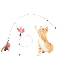 High Quality Pet Cat Toy With Bell Newly Design Feather Fishing Rod Cat Interactive Play Wand Pet Kitten Teaser Toy Stick 2024 - buy cheap