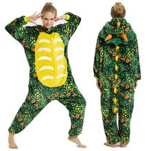 Uma peça com capuz onsie pijama unissex meninos meninas kigurumi pijamas uniocorn panda dinossauro pijamas onesie adulto pijamas 2024 - compre barato