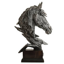 Estatua de caballos de resina para decoración del hogar, escultura de cabeza de caballo abstracta para decoración, estatuilla, accesorios modernos 2024 - compra barato