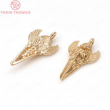 (648)6PCS 11.5x23.5MM 24K Champagne Gold Color Plated Brass Genius with Wings Charms Pendants High Quality  Jewelry Accessories 2024 - buy cheap