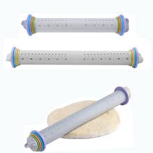 Non-stick Rolling Pin Silicone Fondant Embossing Roller Thickness Adjustable Rolling Pins Cake Dough Roller Pastry Baking Tool 2024 - buy cheap