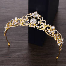 Accesorios para el cabello de boda, Tiara de diamantes de cristal, corona, Color dorado y plateado, diadema de Reina, Tiara de boda, decoración para el cabello nupcial 2024 - compra barato