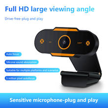 Webcam hd 1080p/720p/480p com 5 milhões de pixels, câmera de foco automático usb 2.0 com microfone para pc e laptop, para realizar chamadas ao vivo 2024 - compre barato