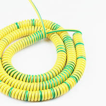 Cable y cable en espiral de 1 núcleo, cable de alimentación extensible, color amarillo y verde, 18AWG, 15AWG, 13AWG, 11AWG, 9AWG, 8AWG, 1 m, 2 m, 3 m 2024 - compra barato