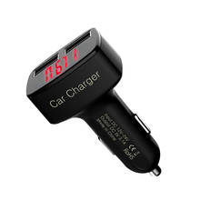 4 In 1 3.1A Dual USB Car Charger Adapter Voltmeter Red Fahrenheit 2024 - buy cheap