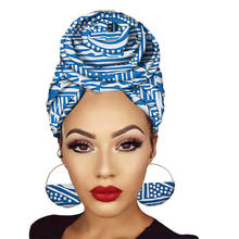 2021new ancara floral turbante mulheres pré-amarrado headwrap africano headwear excelente hijab cabeça envoltório muçulmano bonnet cabelo feminino earing 2pc 2024 - compre barato