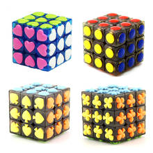 Quebra-cabeça mágico antiestresse 3x3x3 5.7cm, cubo mágico adesivo para crianças, brinquedo por atacado 2024 - compre barato