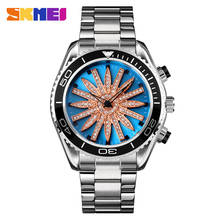 Skmei-reloj de pulsera de lujo para hombre, cronógrafo de cuarzo con correa de acero inoxidable, creativo, a la moda 2024 - compra barato
