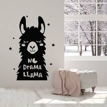 Beauty Alpaca Decal Removable Vinyl Mural Poster For Bedroom Decoration Wall Decoration Murals 2024 - buy cheap